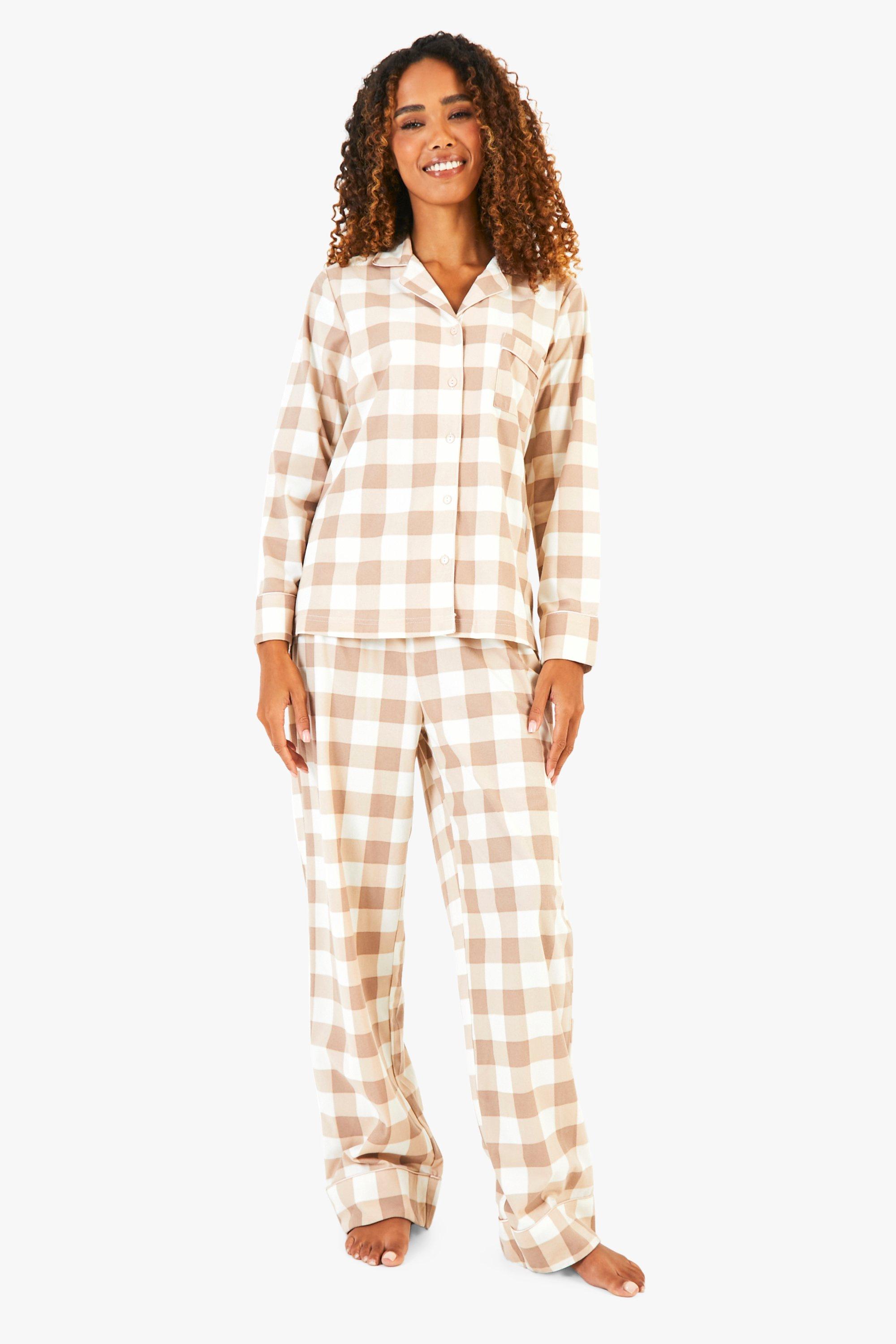 Boohoo Women s Ladies Mini Me Matching Check Trouser Pyjamas Set